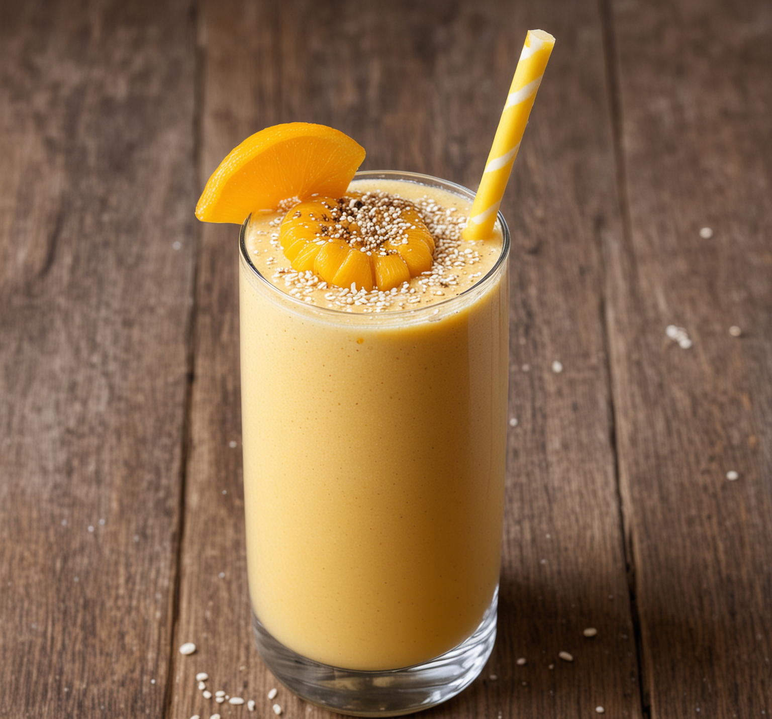 banana, orange and mango tropical smoothie