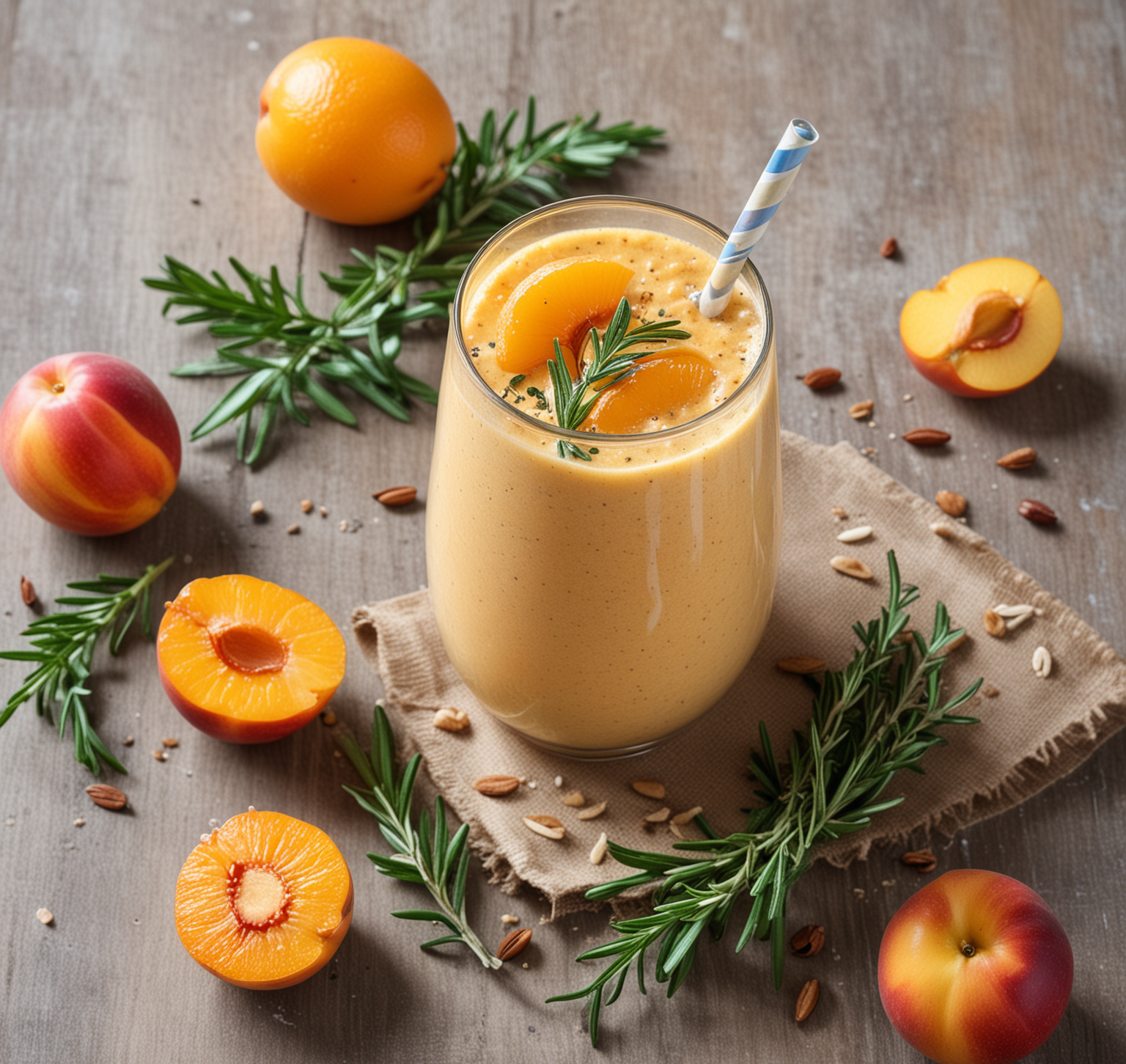 rosemary and nectarine tropical smoothie