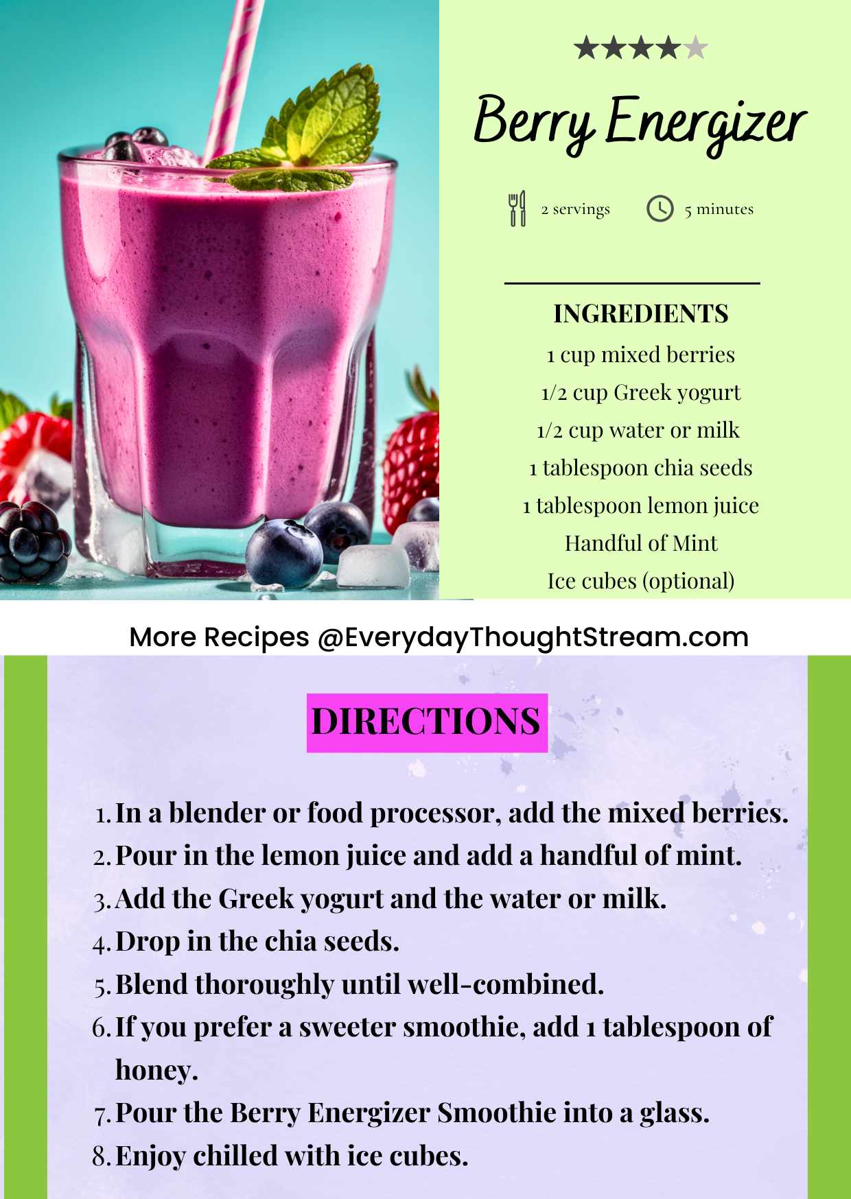 hydration summer energy drinks, how to make mixed berries smoothie at home