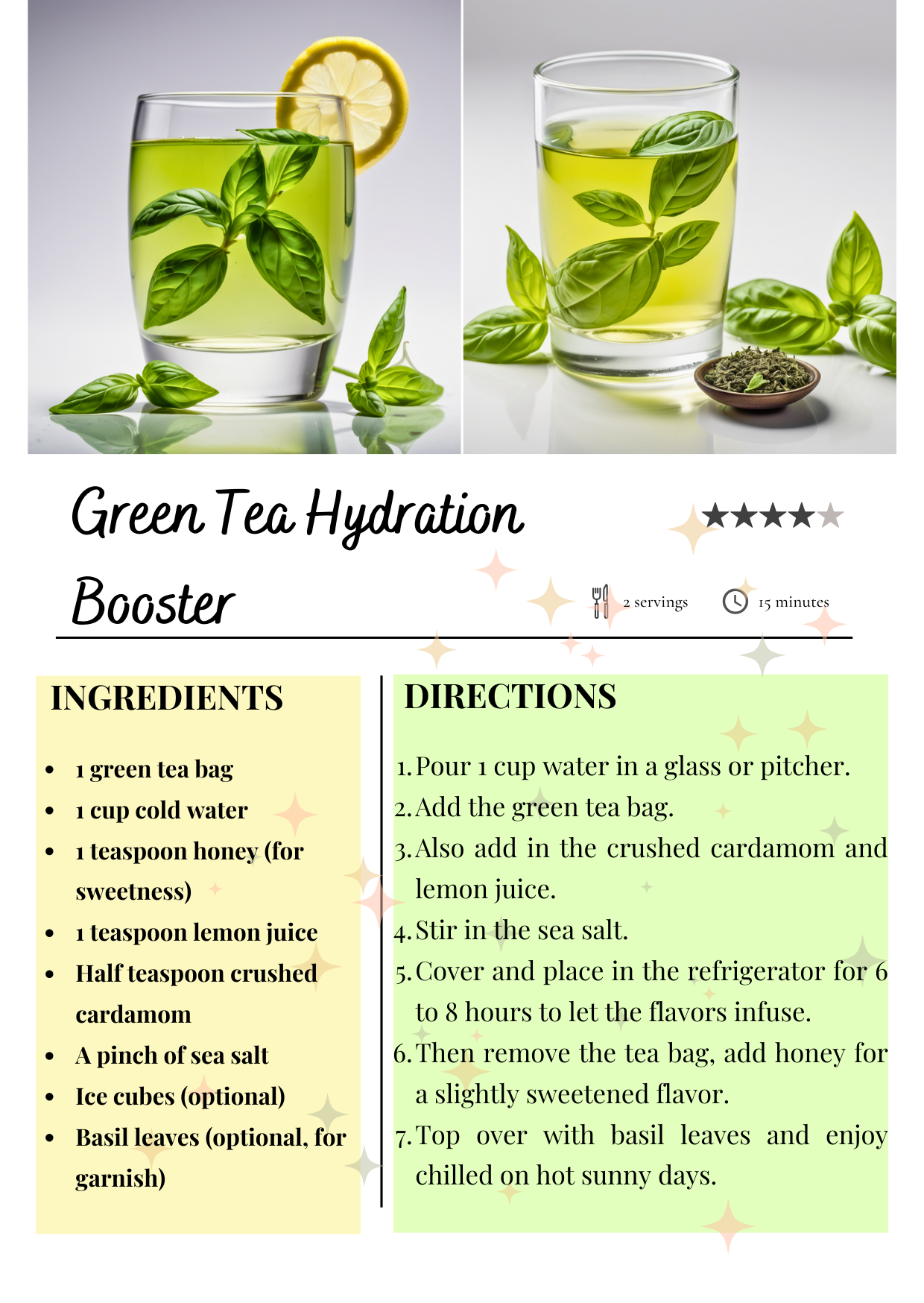 hydration summer energy drinks, how to make cold brewed green tea at home