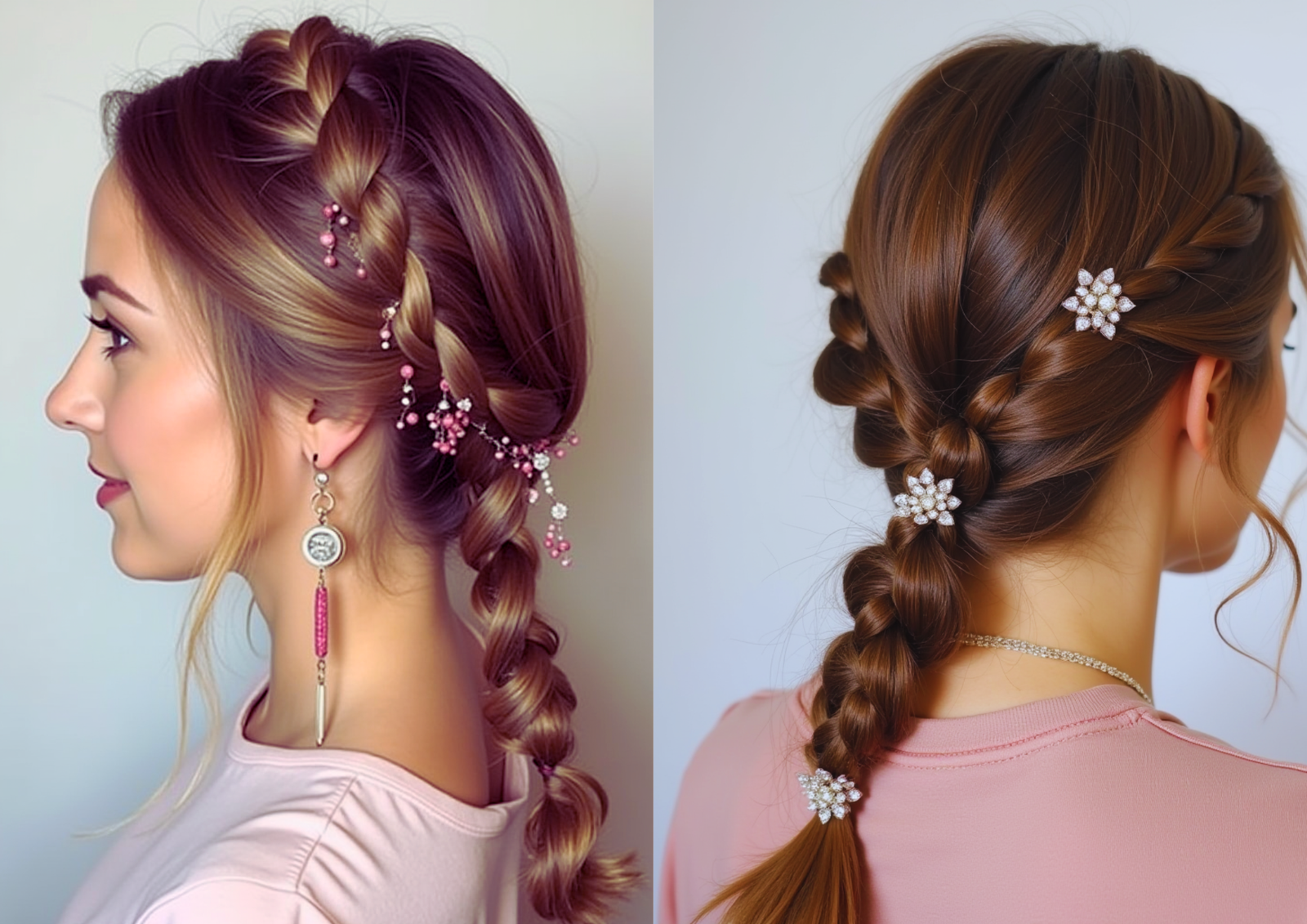 dutch braid low ponytail, braided hairstyles