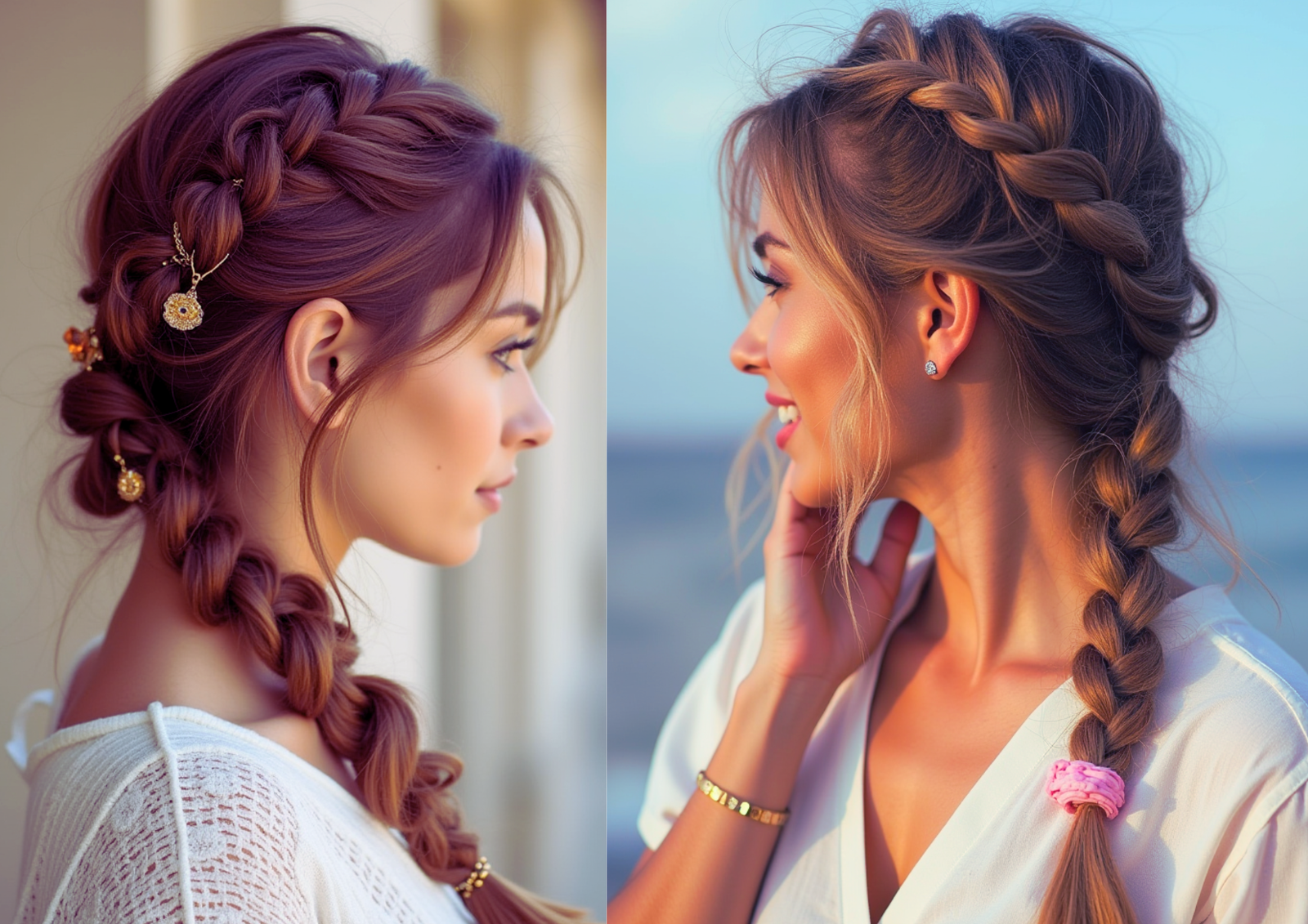 braided hairstyles, messy side braid